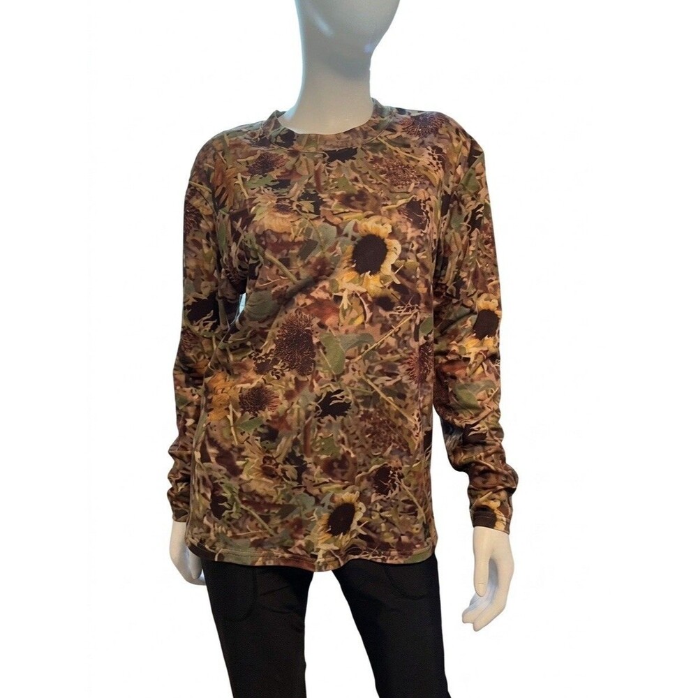 Size Small Oversized Sunflower Camo Long Sleeve Top